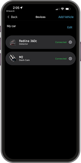 Drivesmarter app screen multiple devices settings