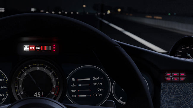 redline Ci installed detector hero banner car instrument cluster background